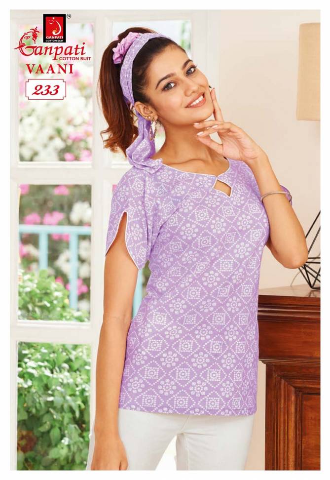 Vaani Vol 1 By Ganpati Cotton Summer Special Ladies Top Wholesale Market In Surat